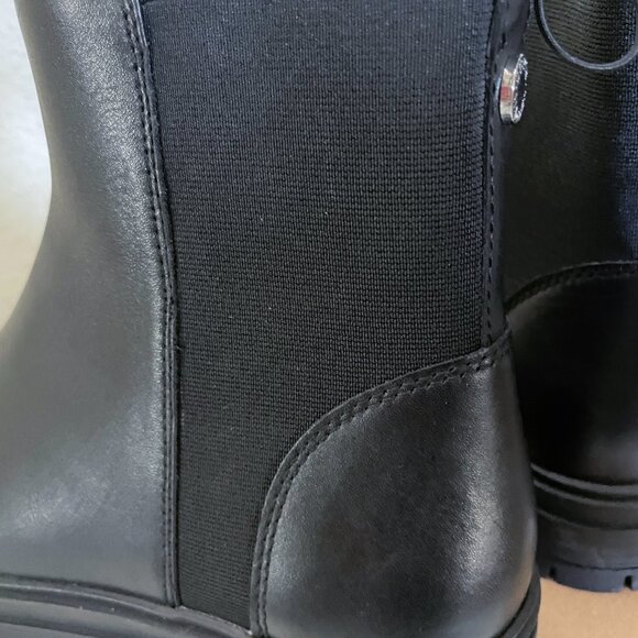 NEW IN BOX Steve Madden Boots 9 Chelsea Lug Platform Leather Gore Retro Black - Picture 7 of 13